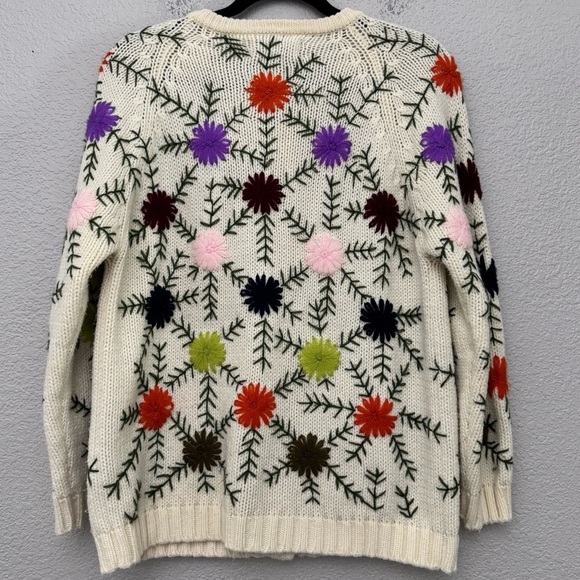 Kimlon Embroidered Floral Print Cardigan Sweater Size Large - Picture 9 of 15